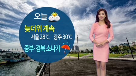 오늘 늦더위 계속...중부,경북 소나기